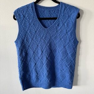 Blue knit sweater vest